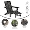 Flash Furniture Black Adirondack Chairs with Ottoman-Cupholder, 2PK 2-LE-HMP-1045-110-BK-GG - alternate 4